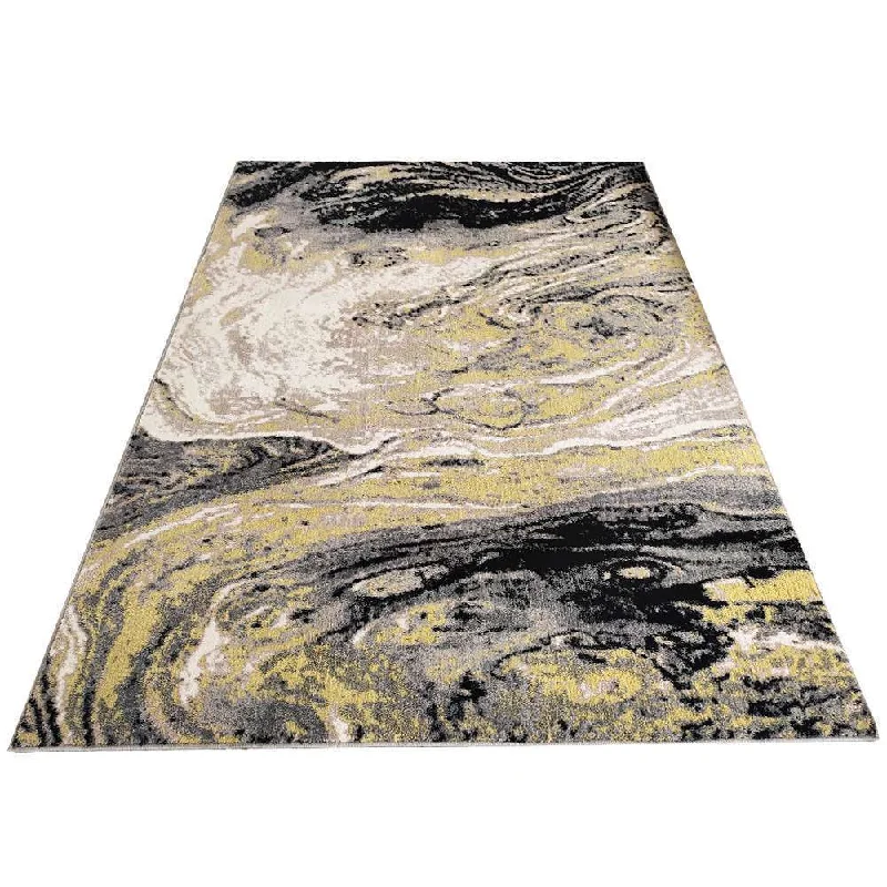 luxury wool carpet for upscale rooms-Alina Waves Rug 200 x 290cm Multi Colors