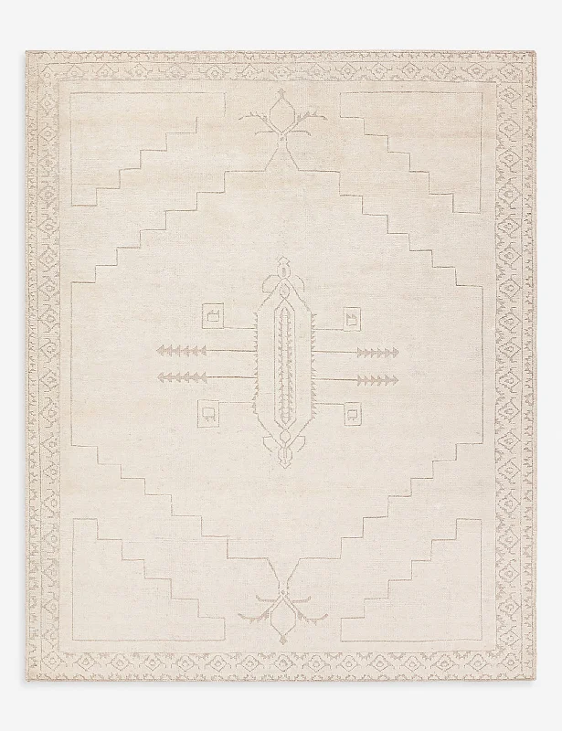 sustainable carpet options for eco homes-Ansa Hand-Knotted Wool-Blend Moroccan-Style Rug