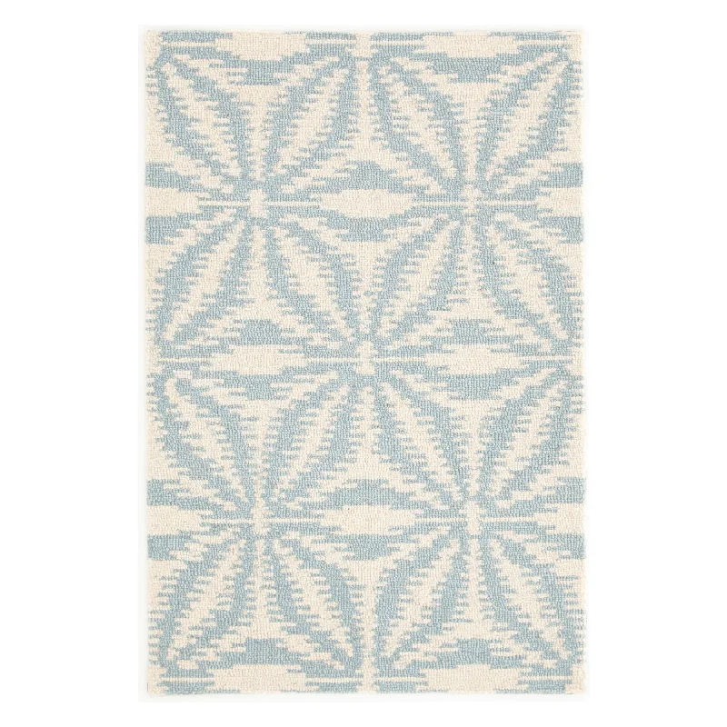 carpet options for small apartments-Aster Sky Hand Micro Hooked Wool Rug