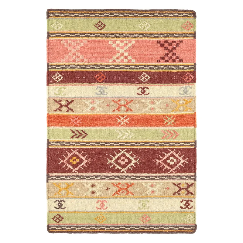 plush carpet for home offices-Aztec Kilim Handwoven Wool Rug