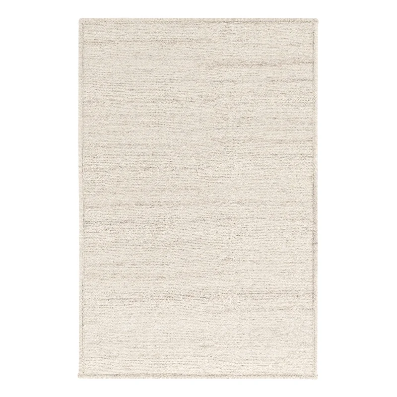 durable wool carpet for high-traffic spaces-Barlow Ivory Woven Wool Custom Rug