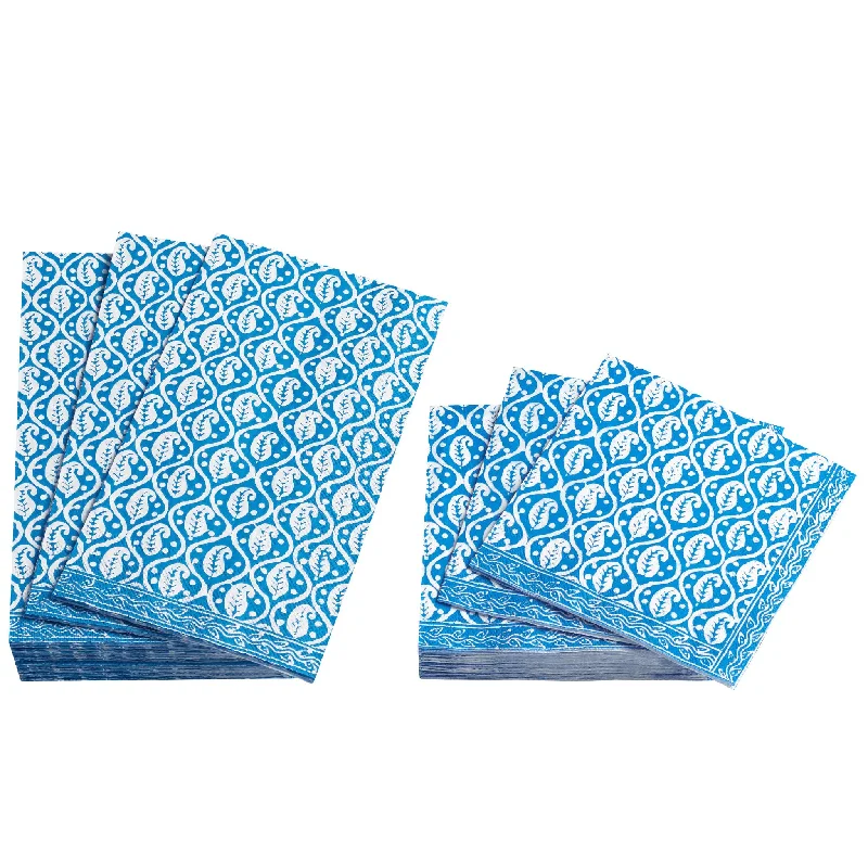 stain-resistant carpet for busy rooms-Batik Blue Napkin