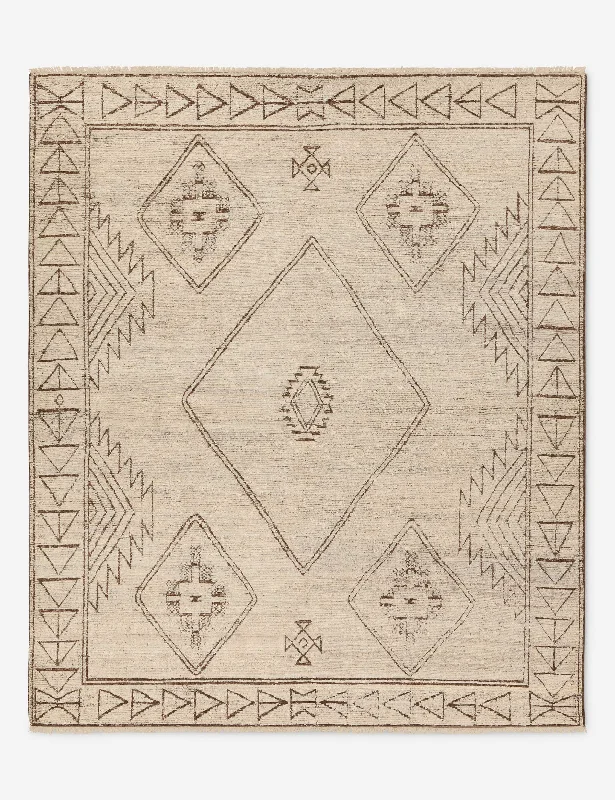 wool carpet for allergy-free living-Bethia Hand-Knotted Wool Moroccan-Style Rug