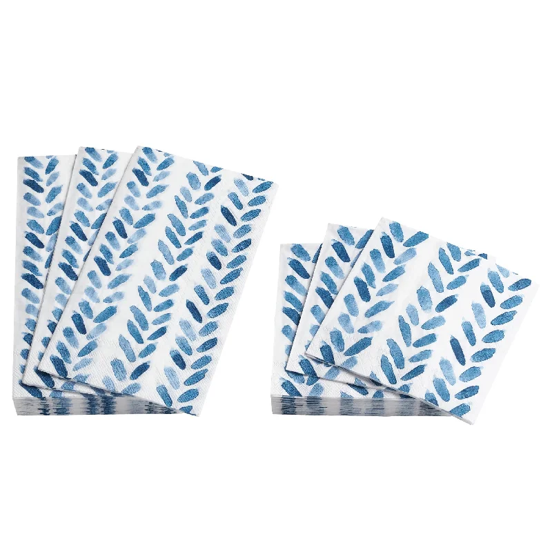 soft carpet for high-traffic areas-Brush Stroke Blue Napkin