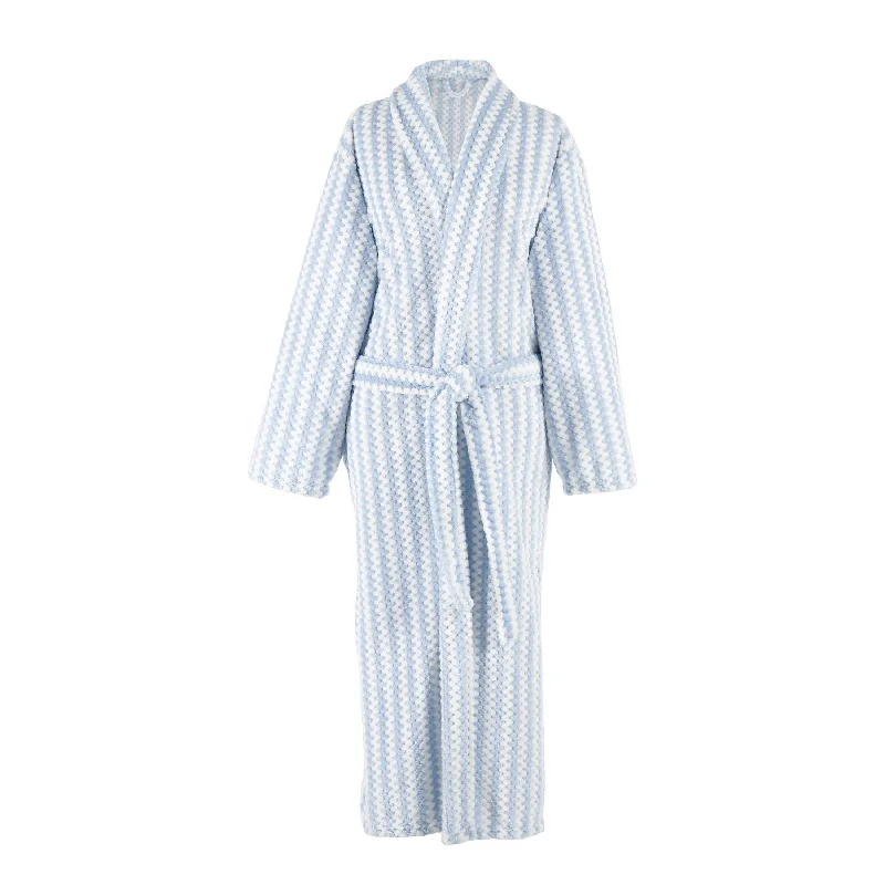 best area carpet for hardwood floors-Bubble Stripe Fleece Soft Blue Robe