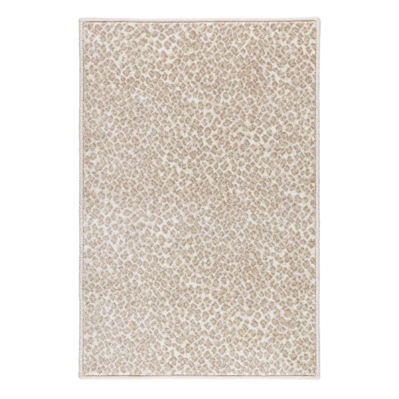 easy-to-clean wool carpet for living room-Cheetah Beige Woven Performance Custom Rug