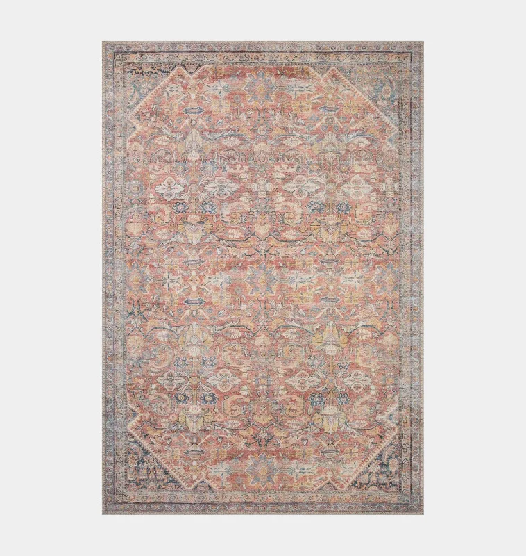 vibrant wool carpet for living room-Cicero ADR-02 Rust / Denim