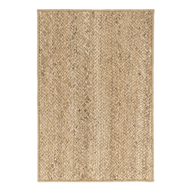 contemporary carpet for modern homes-Collins Braided Natural Woven Jute Custom Rug