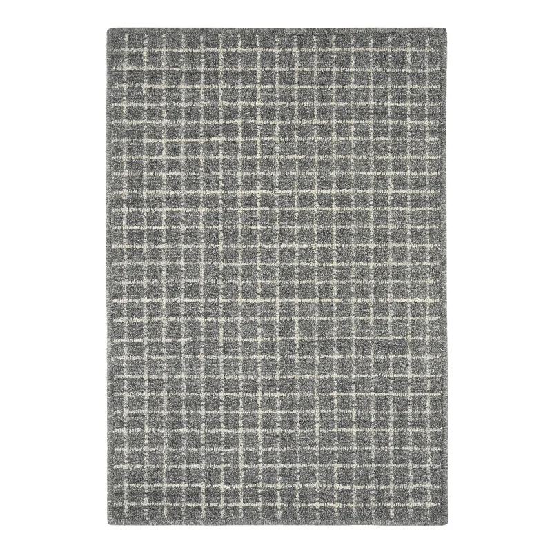 luxurious carpet for living rooms-Conall Grey Hand Micro Hooked Wool Custom Rug