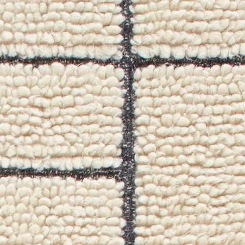 shag carpet for contemporary homes-Cowan Ivory/Grey Hand Tufted Wool Rug Swatch