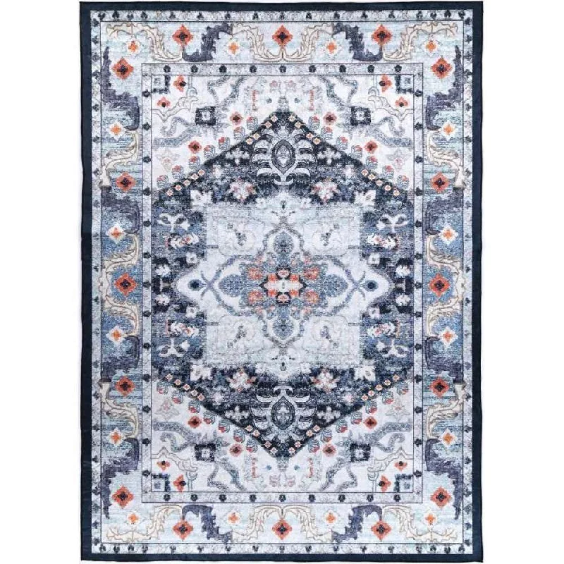 vintage-style carpet for living room-Decor Angelic Rug 160 x 230Cm Navy White