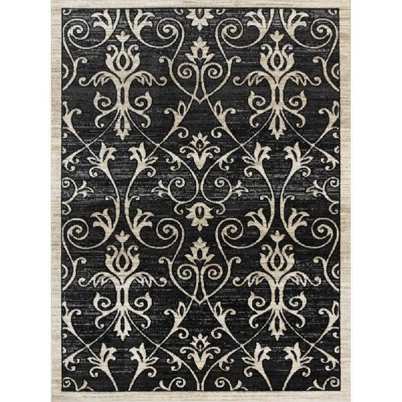 washable carpet for children's room-Decor Arya Rug 160 x 220cm Black