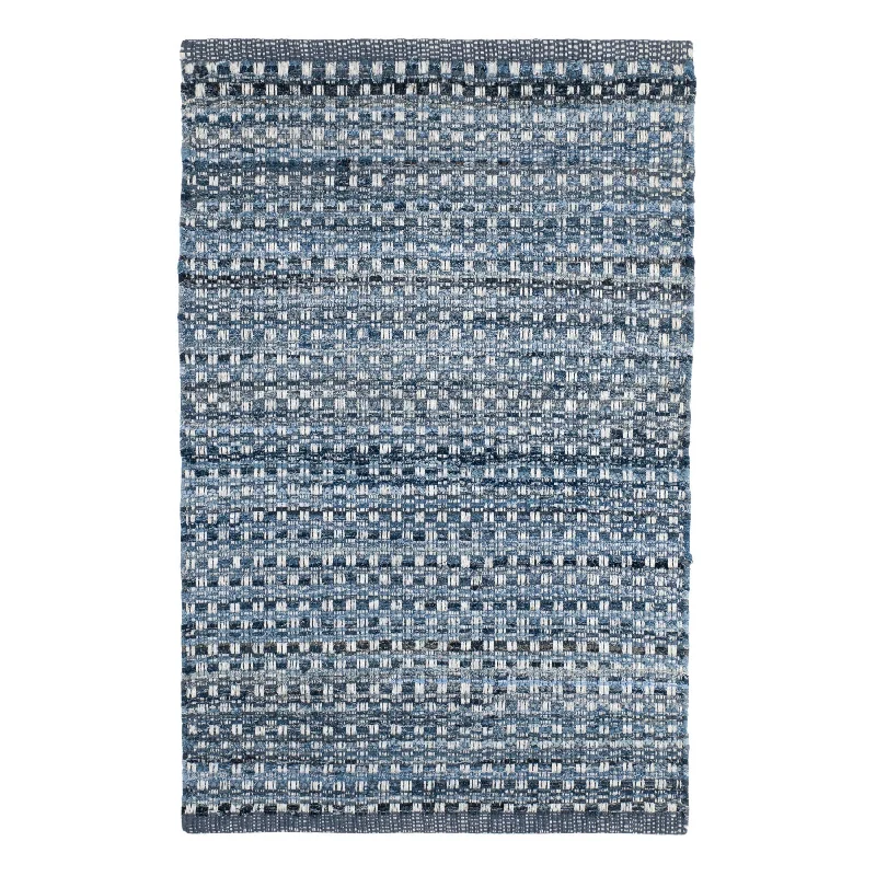 carpet with trendy designs for modern homes-Denim Stone Blue Handwoven Cotton Rug