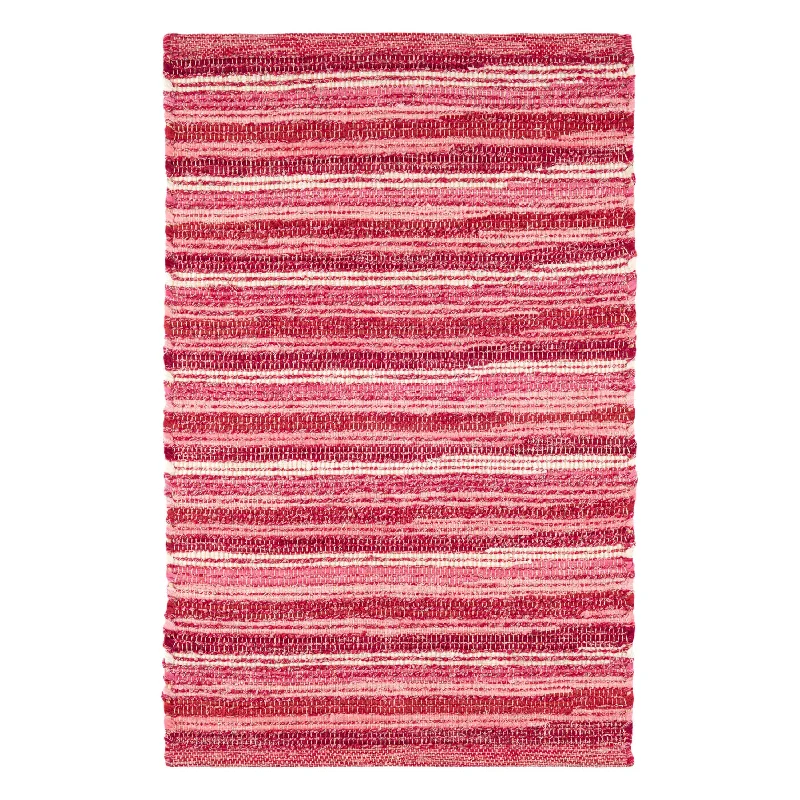 washable soft wool carpets for living room-Dorothy Pink Handwoven Cotton Rug