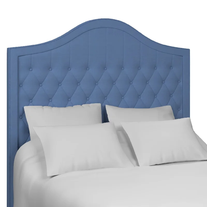 soft plush carpet for child’s room-Estate Linen French Blue Essex Headboard