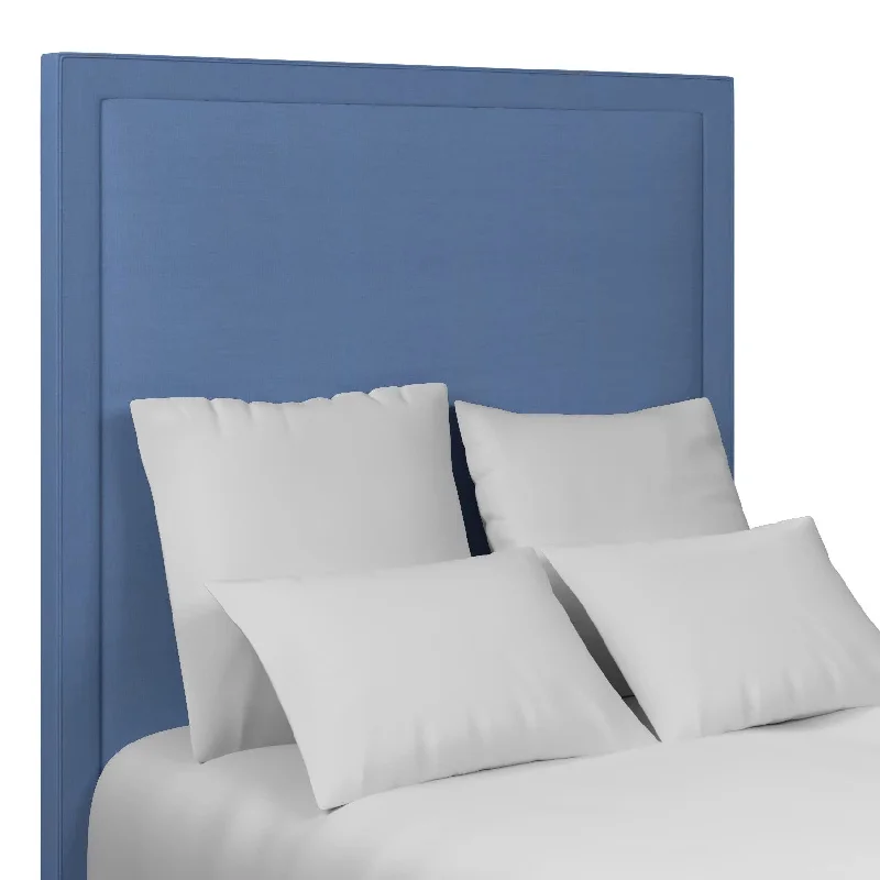 area carpet for wooden floors-Estate Linen French Blue High Stonington Headboard