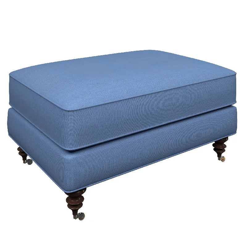 luxury shag carpet for elegant home-Estate Linen French Blue Norfolk Ottoman