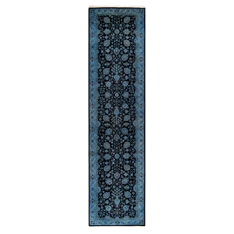 high-quality area rug and carpet for homes-Blue Overdyed Wool Runner - 2' 7" x 10' 8"