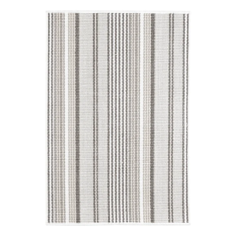 low-cost carpet for home improvement-Gradation Ticking Handwoven Indoor/Outdoor Custom Rug