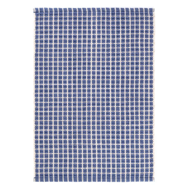 thick wool carpet for cold weather comfort-Gridiron Denim Handwoven Indoor/Outdoor Rug