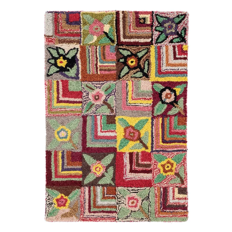 easy-to-install carpet for home-Gypsy Rose Hand Hooked Wool Rug