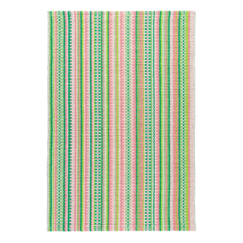 durable wool carpet for busy families-Hannah Watermelon Handwoven Cotton Rug