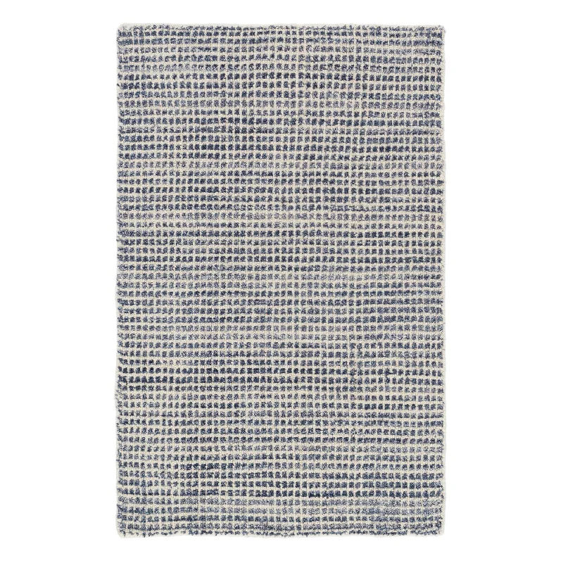 pet-friendly carpet for home-Homer Blue Hand Loom Knotted Wool/Viscose Rug