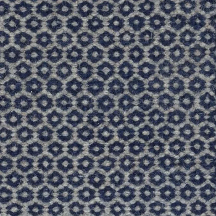 soft wool carpet for cozy bedroom-Honeycomb Indigo/Grey Handwoven Wool Custom Rug Swatch