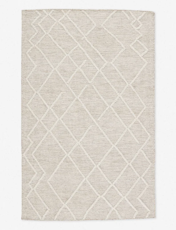 vintage-style wool carpet for living room-Iefan Handwoven Wool-Blend Rug