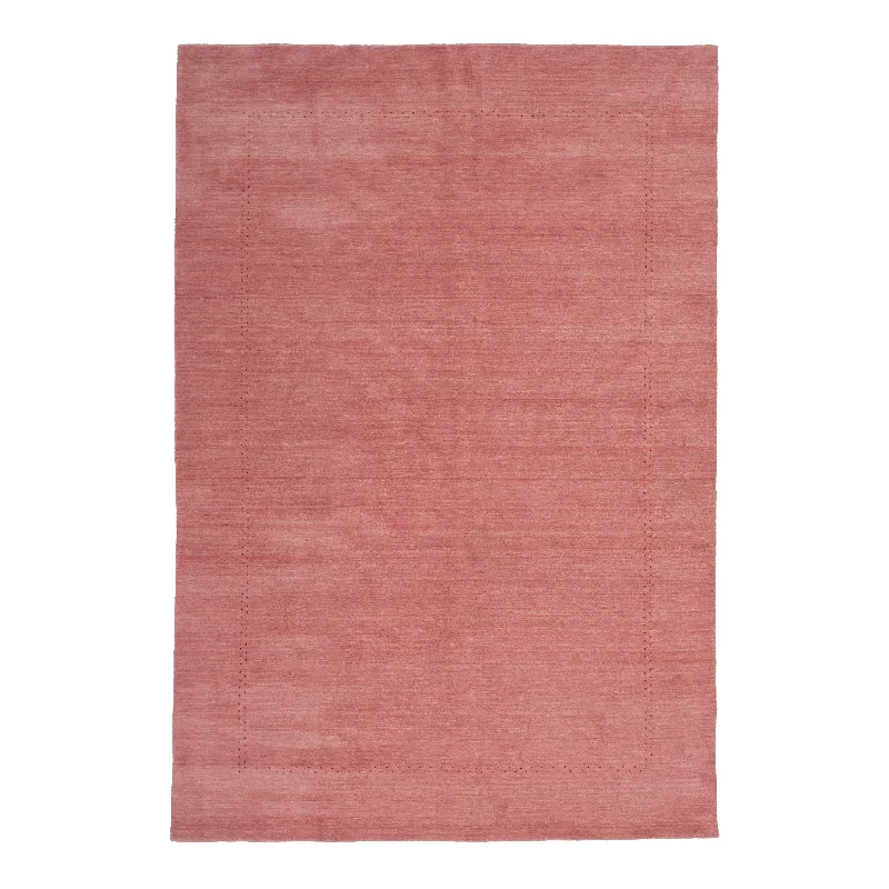 carpet for home improvement projects-Pink Solid Indo Gabbeh Rug - 6'2" x 9'1"