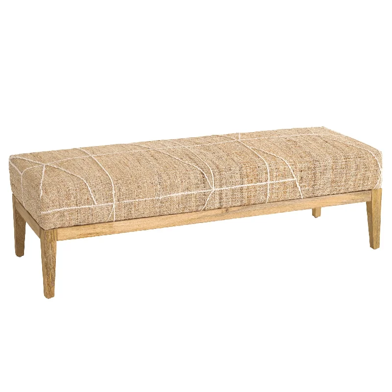 plush carpet tiles for comfort and luxury-Judson Natural/Ivory Freida Rug Bench