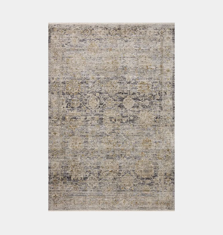 patterned carpet for living room decor-Katherine KES-02 Charcoal / Gold Area Rug