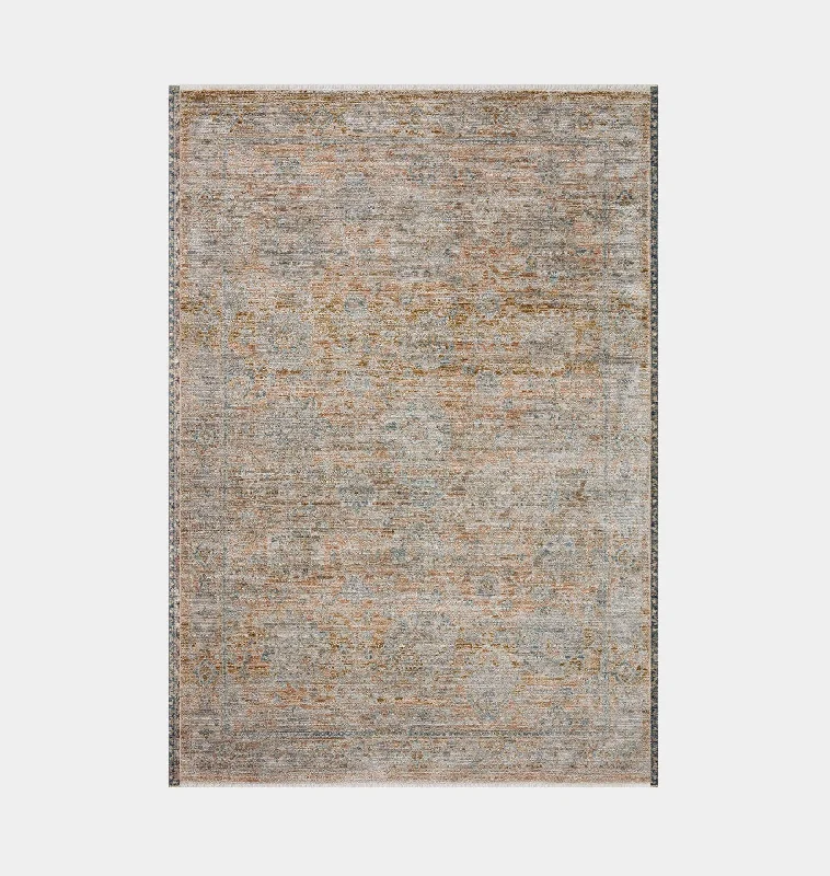 easy-to-install carpet tiles for office-Katherine KES-02 Terracotta / Smoke Area Rug