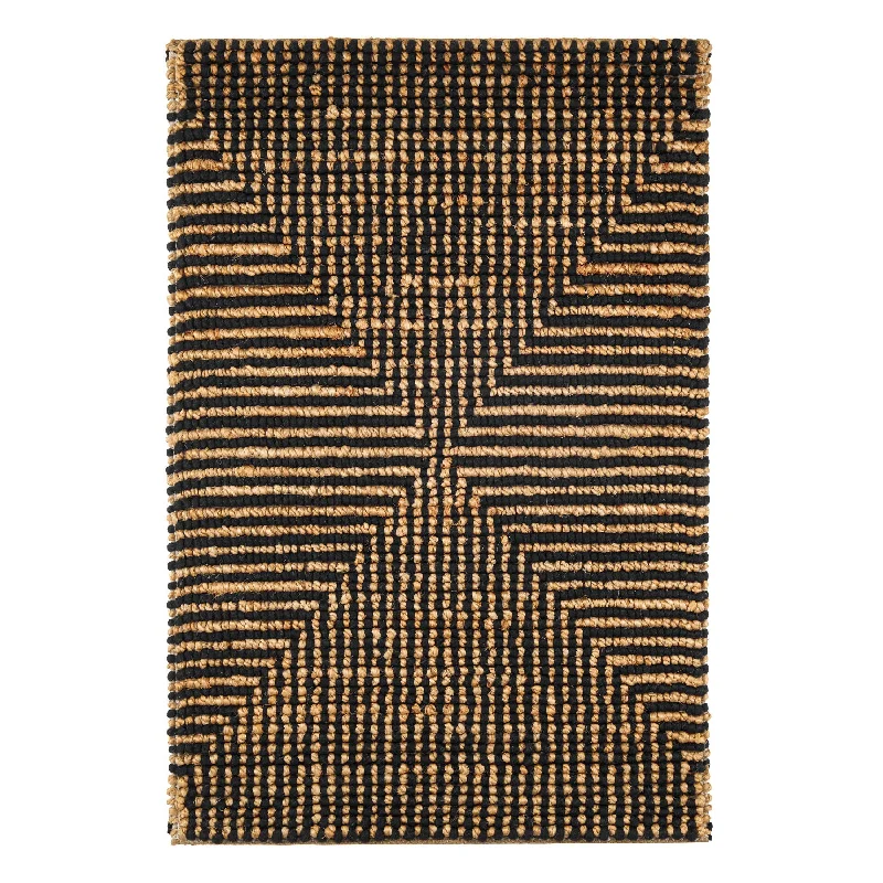 eco-friendly carpet for environmentally conscious families-Kelan Black Handwoven Jute Rug