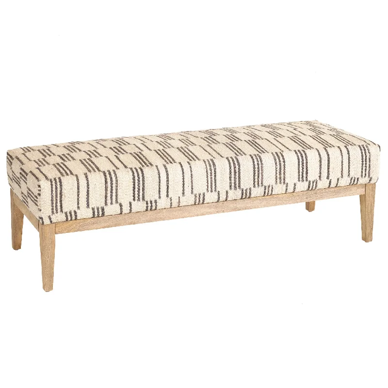 shag carpet for contemporary homes-Leni Oatmeal Freida Rug Bench