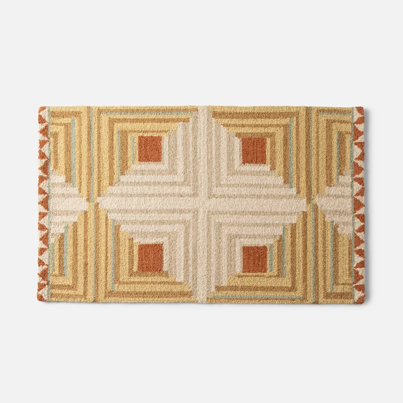 warm-toned carpet for home office-Schoolhouse x Rachel Murray Log Cabin Wool Rug