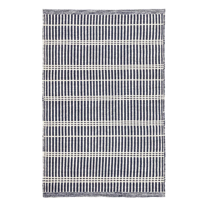 low-maintenance outdoor carpet for garden-Marlo Navy Handwoven Indoor/Outdoor Rug