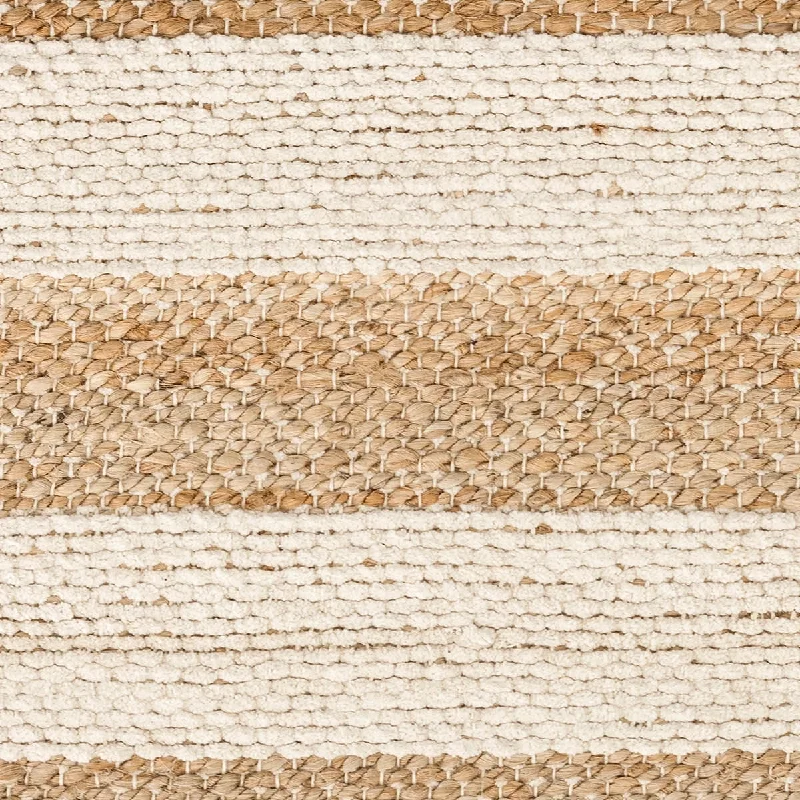 carpet runner for entryway-Milo Ivory Handwoven Jute/Cotton Rug Swatch