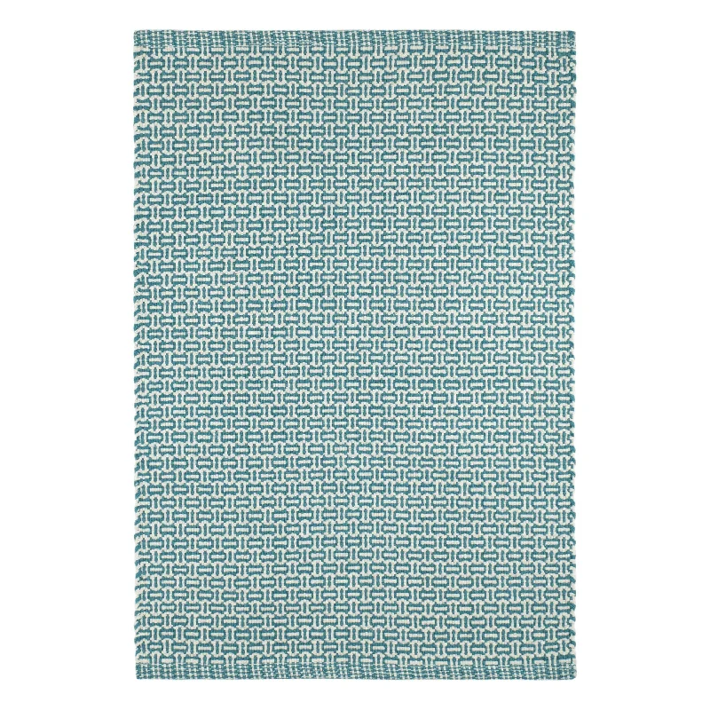 affordable carpet tiles for home-Miss Muffet Teal Handwoven Cotton Rug