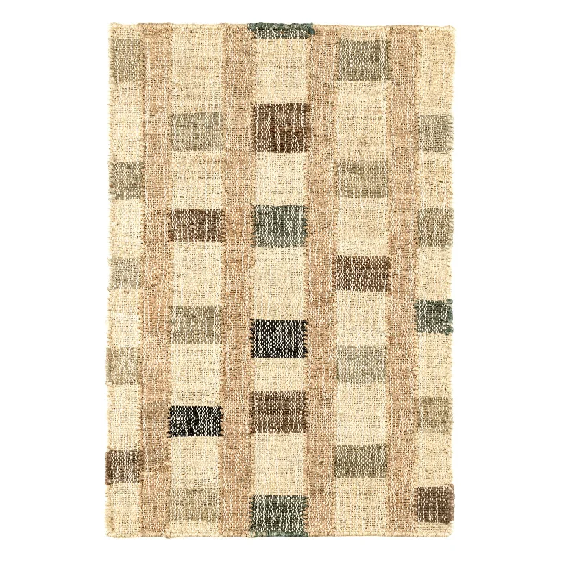 carpet for family rooms with high foot traffic-Mosaic Blue Handwoven Jute Rug