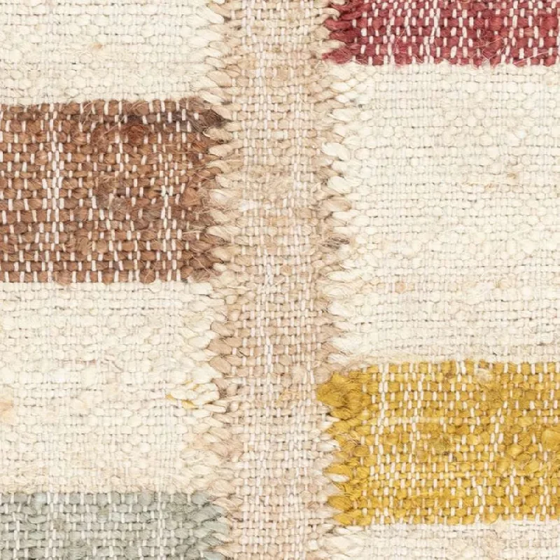 eco-friendly carpet for home and office-Mosaic Multi Handwoven Jute Rug Swatch