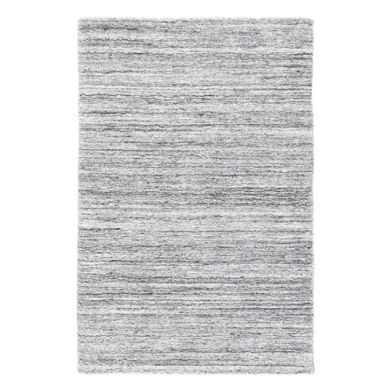 neutral tone carpet for home-Nordic Grey Hand Loom Knotted Performance Rug