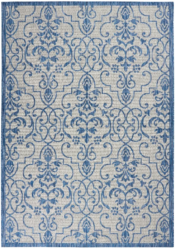 non-slip carpet for outdoor areas-Nourison Country Side CTR04 Ivory Blue Area Rug