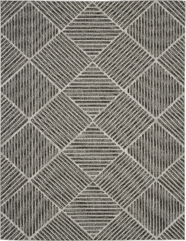 soft carpet for children's room-Nourison Cozumel CZM05 Dark Grey Area Rug