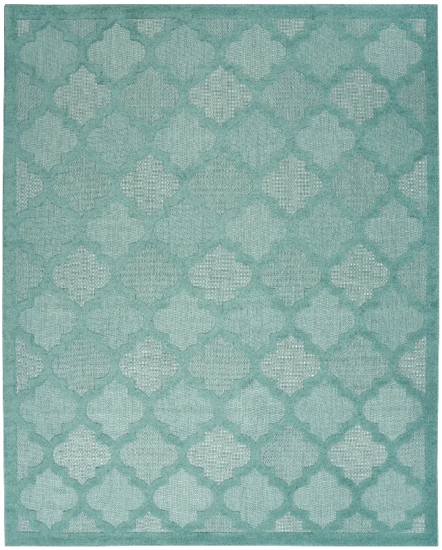 stain-resistant carpet for busy rooms-Nourison Easy Care NES01 Aqua/Teal Area Rug