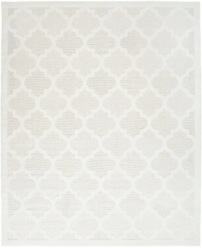 thick wool carpet for long-lasting comfort-Nourison Easy Care NES01 Ivory/White Area Rug