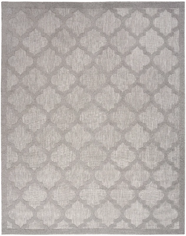 eco-friendly carpet for home offices-Nourison Easy Care NES01 Silver Grey Area Rug