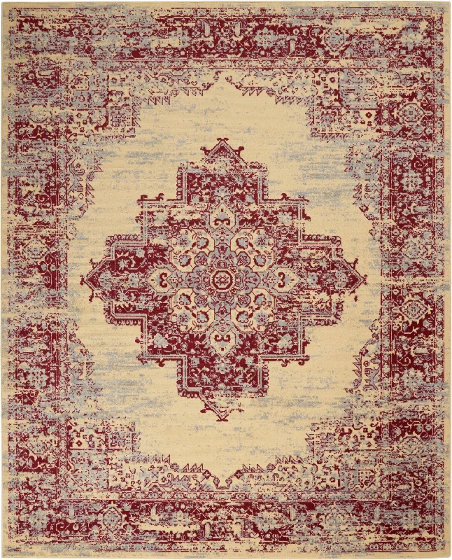 luxurious home carpet options for living room-Nourison Grafix GRF14 Cream/Red Area Rug