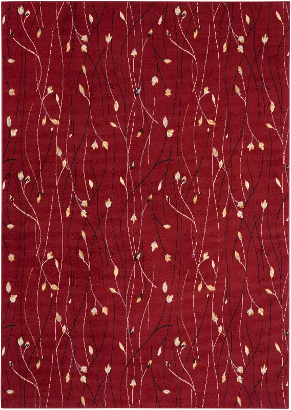 thick wool carpet for warmth and luxury-Nourison Grafix GRF15 Red Area Rug