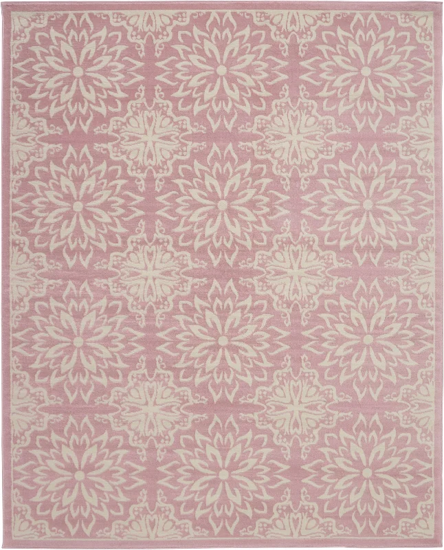 large area carpet for living rooms-Nourison Jubilant JUB06 Ivory/Pink Area Rug